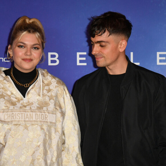 Semi Exclusif - Louane et son compagnon Florian Rossi - Avant Première de " Belle " film animé japonais au Grand Rex à Paris le 6 décembre 2021 . © Veeren / Bestimage
