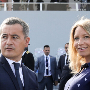 Info - Gérald Darmanin bientôt papa pour la deuxième fois - Gérald Darmanin, Ministre de l'intérieur et sa femme Rose-Marie Devillers (enceinte) - Le président français assiste au défilé du 14 juillet 2022, place de la Concorde, Paris, © Stéphane Lemouton / Bestimage