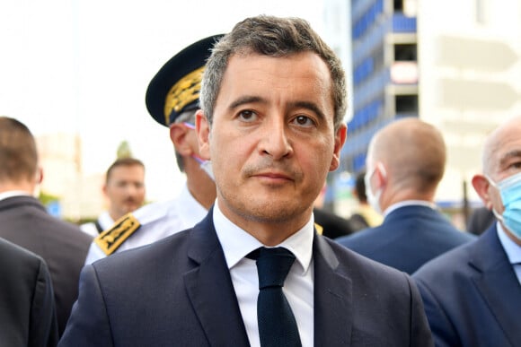 Gérald Darmanin, le ministre de l'Intérieur, en visite surprise à Nice, le 23 juillet 2020, dans le quartier des Moulins où des fusillades ont éclaté à plusieurs reprises. © Bruno Bebert / Bestimage