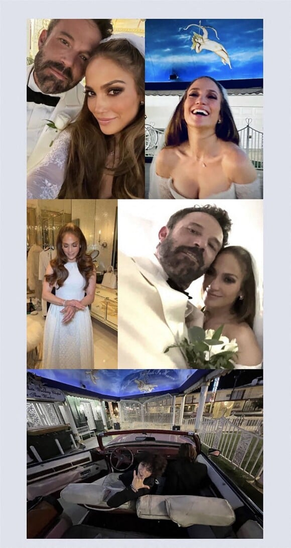 Jennifer Lopez poste la préparation de son mariage avec Ben Affleck sur ses réseaux sociaux. Jennifer et Ben se sont mariés à la "A Little White Chapel" à Las Vegas le 16 juillet 2022.