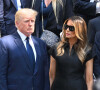 Donald Trump et sa femme Melania - Obsèques de Ivana Trump en l'église St Vincent Ferrer à New York.