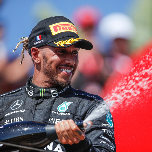 Podium du Grand Prix de France de Formule 1 (F1) sur le circuit Paul Ricard au Castellet, le 24 juillet 2022. 