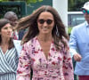 Pippa Middleton arrive pour assister à la finale homme du tournoi de Wimbledon "Novak Djokovic - Roger Federer (7/6 - 1/6 - 7/6 - 4/6 - 13/12)" à Londres, le 14 juillet 2019. 