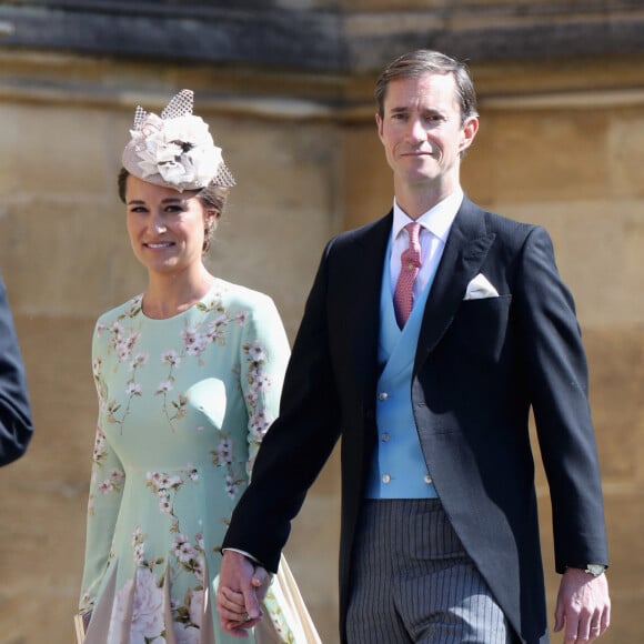 Pippa Middleton (enceinte) et James Matthews - Les invités arrivent à la chapelle St. George pour le mariage du prince Harry et de Meghan Markle au château de Windsor, Royaume, Uni, le 19 mai 2018. 