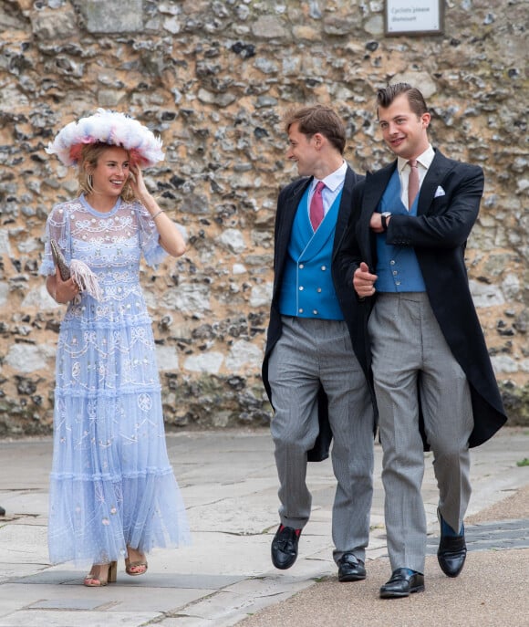 Guests - Les invités arrivent au mariage de Lady Tatiana Mountbatten et Alick Dru à la cathédrale de Winchester, le 23 juillet 2022. Lady Tatiana Mountbattent est une cousine éloignée de la reine Elisabeth II d'Angleterre. 