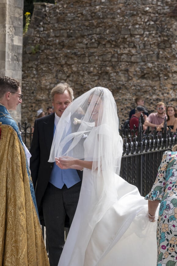 Lady Tatiana Mountbatten - Les invités arrivent au mariage de Lady Tatiana Mountbatten et Alick Dru à la cathédrale de Winchester, le 23 juillet 2022. Lady Tatiana Mountbattent est une cousine éloignée de la reine Elisabeth II d'Angleterre. 