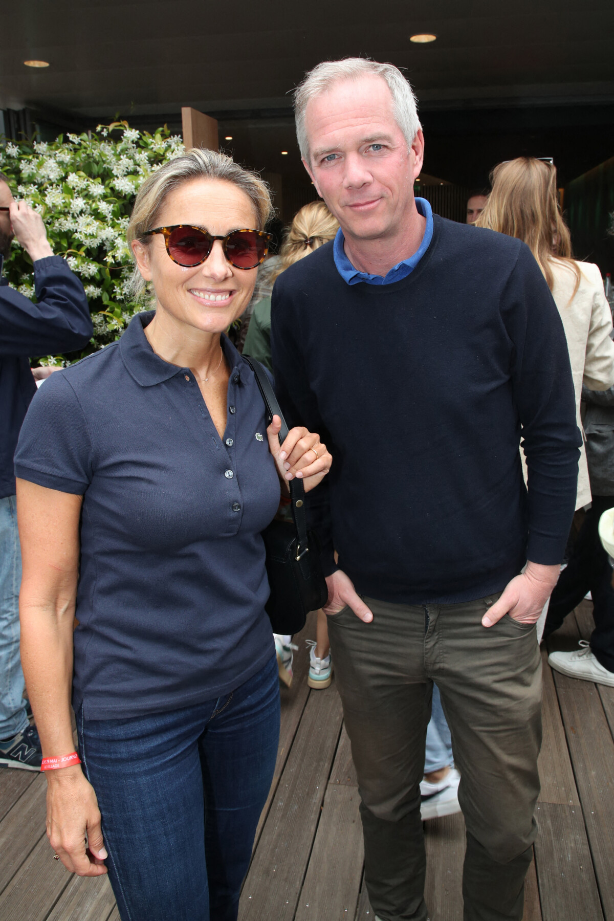Photo AnneSophie Lapix et Julien Arnaud au village (Jour 8) lors des Internationaux de France