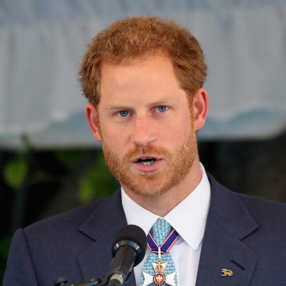 Le prince Harry rencontre Rihanna lors du 50ème anniversaire de l'indépendance de la Barbade, le 30 novembre 2016. 