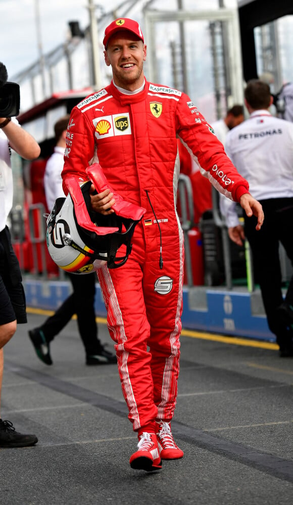 Sebastian Vettel, Scuderia Ferrari - Les pilotes lors des essais pour le Grand Prix de Formule 1 d'Australie à Melbourne. Le 23 mars 2018