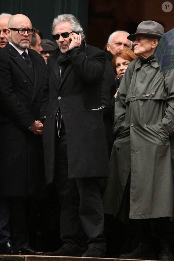 Pierre Arditi lors des obsèques de Pierre Vaneck, qui se sont tenues en l'église Saint-Roch, à Paris, le 6 février 2010.
