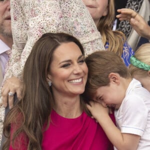 Catherine (Kate) Middleton, duchesse de Cambridge, Le prince Louis de Cambridge, Mike Tindall, Mia Grace Tindall - Jubilé de platine de la reine Elisabeth II d'Angleterre à Bukingham Palace à Londres, le 5 juin 2022. 