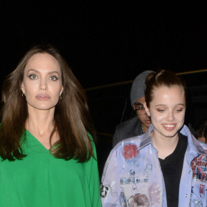 Angelina Jolie et sa fille Shiloh Jolie-Pitt - Les acteurs du film Les Éternels (Eternals) arrivent à l'afterparty de la première du film à Londres le 28 octobre 2021. 