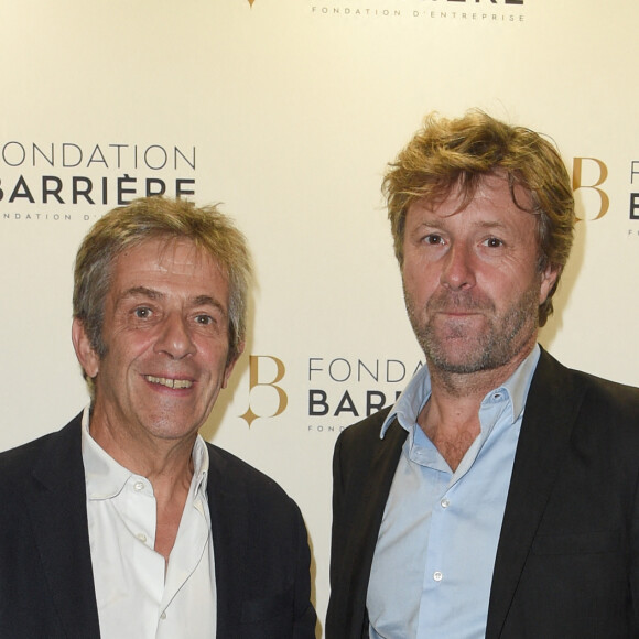 Semi-exclusif - Stephane Hillel et Richard Caillat - Remise du prix de La Fondation Barrière pour la pièce "Skorpios Au Loin" au théâtre des Bouffes-Parisiens à Paris, France, le 18 octobre 2018. © Coadic Guirec/Bestimage