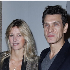 Marc Lavoine et sa femme Sarah Poniatowski Presentation de la collection Homme Yves Saint Laurent au Grand Palais, à Paris le 20 janvier 2013 