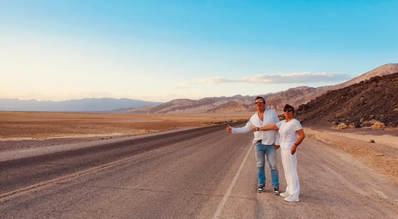 Jean-Luc Reichmann en road-trip aux Etats-Unis avec sa compagne Nathalie Lecoultre