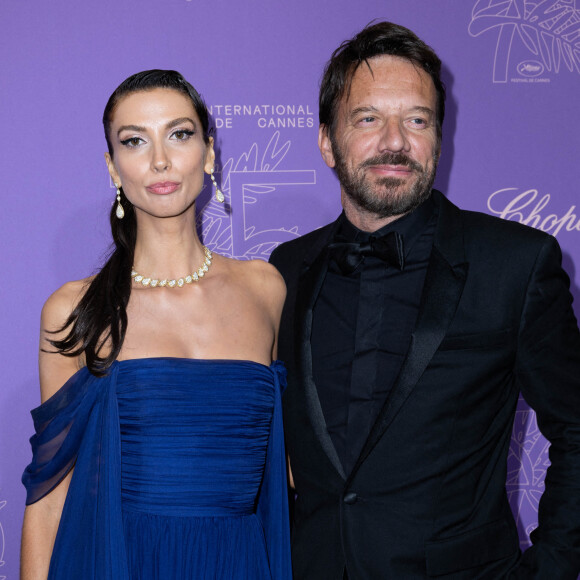 Stefania Cristian et son compagnon Samuel Le Bihan - Photocall du dîner du 75ème Festival International du Film de Cannes. © Olivier Borde / Bestimage 