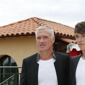 Didier Deschamps et son fils Dylan - Tournoi de tennis Rolex Masters de Monte-Carlo à Roquebrune-Cap-Martin, le 19 avril 2015. 