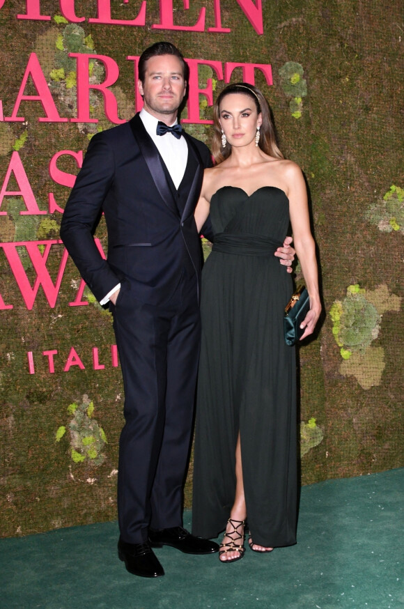 Armie Hammer et son ex-femme Elizabeth Chambers - Photocall de la soirée "The Green Carpet Fashion Awards" au théâtre "Alla Scala" lors de la fashion week de Milan. Le 23 septembre 2018.