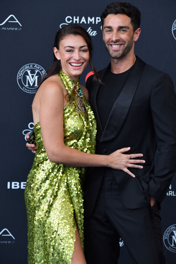 Rachel Legrain-Trapani et son compagnon Valentin Léonard au photocall de la cérémonie d'ouverture du Festival de Télévision de Monte-Carlo au Grimaldi Forum, à Monaco, le 17 juin 2022. © Bruno Bebert/Bestimage 