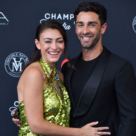 Rachel Legrain-Trapani et son compagnon Valentin Léonard au photocall de la cérémonie d'ouverture du Festival de Télévision de Monte-Carlo au Grimaldi Forum, à Monaco, le 17 juin 2022. © Bruno Bebert/Bestimage 