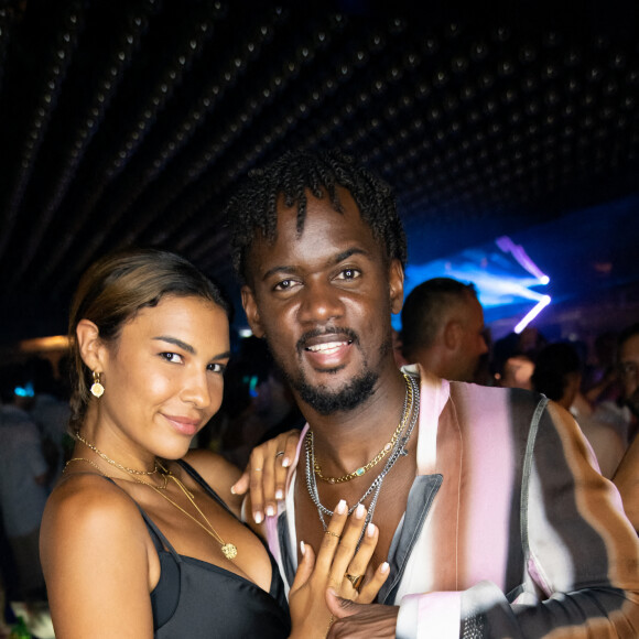 Exclusif - Black M et sa femme Léa Djadja - People au VIP Room à Saint-Tropez le 7 août 2022. © Hippolyte Hamonet / Bestimage 