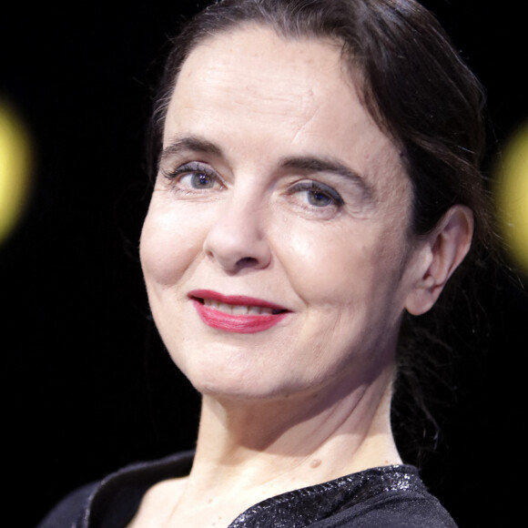 Amélie Nothomb lors de l'enregistrement de l'émission "La grande librairie" (France 5)