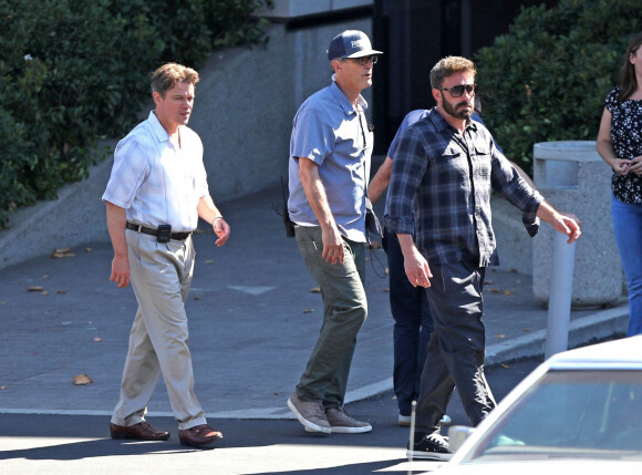 Ben Affleck et Matt Damon sont sur un tournage à Santa Monica le 8 juillet 2022.