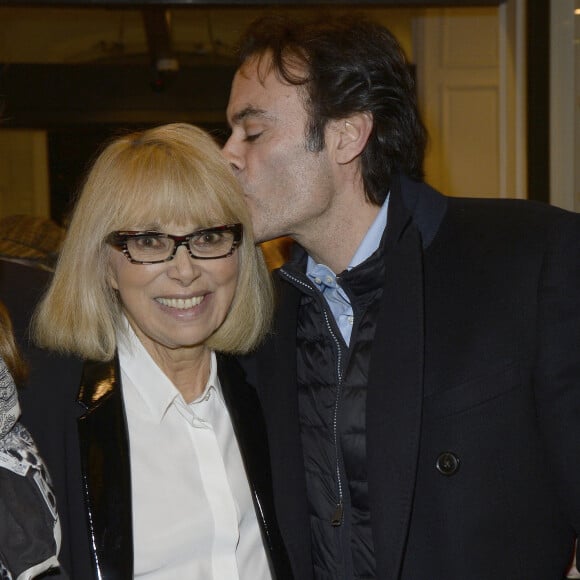 Mireille Darc et Anthony Delon - Vernissage de l'exposition des photographies de Mireille Darc chez Artcurial à Paris le 21 janvier 2016. © Coadic Guirec/Bestimage