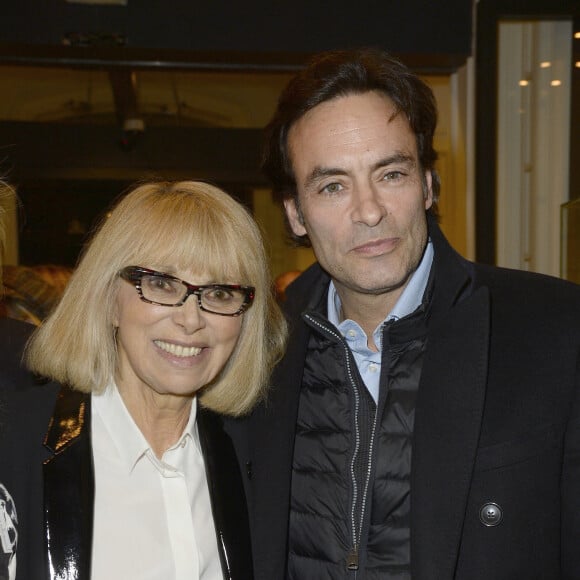 Mireille Darc et Anthony Delon - Vernissage de l'exposition des photographies de Mireille Darc chez Artcurial à Paris le 21 janvier 2016. © Coadic Guirec/Bestimage