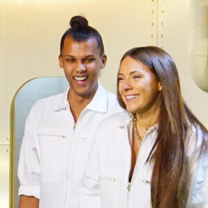 Stromae et sa femme Coralie Barbier au Bon Marché. Paris le 6 avril 2018.