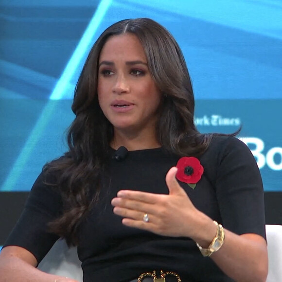 Meghan Markle sur le plateau de l'émission "Minding the Gap" à Los Angeles, le 9 novembre 2021.