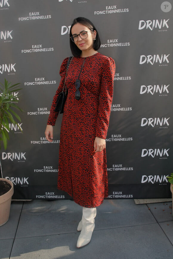 Exclusif - Agathe Auproux - Soirée de lancement de la gamme de boissons "Drink Waters" au restaurant Créatures sur le rooftop des Galeries Lafayette à Paris le 9 mai 2022.