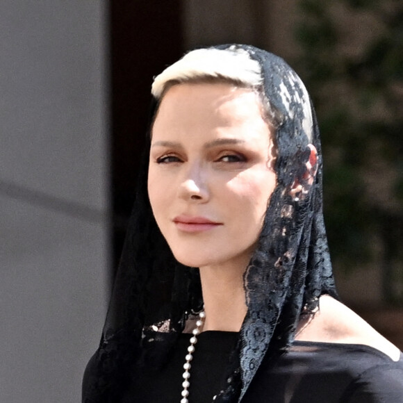 La princesse Charlène de Monaco arrive au Vatican pour un entretien privé avec le pape François, le 20 juillet 2022. © Avalon/Panoramic//Bestimage 