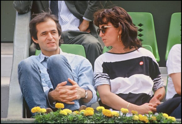Jean-Jacques Goldman et Catherine Morlet, à l'époque sa femme - Tournoi de Roland Garros