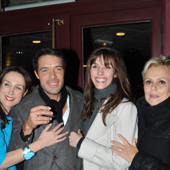 Elsa Zylberstein, Nicolas Bedos et sa compagne Doria Tillier, Muriel Robin - Dernier spectacle de Guy Bedos a l'Olympia "La der des der" a Paris. Le 23 decembre 2013