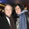 Patrick Braoudé et sa femme lors de la cérémonie des Globes de cristal, à Paris, le 8 février 2010 !