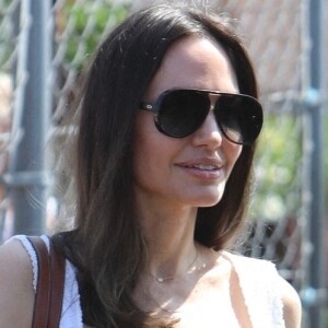 Angelina Jolie va acheter une statuette et des plantes sur un marché de Los Angeles.