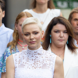 La princesse Charlene de Monaco, Mélanie De Massy - La famille princière de Monaco lors du traditionnel Pique-nique des monégasques au parc princesse Antoinette à Monaco le 3 septembre 2022. © Olivier Huitel/Pool Monaco/Bestimage 