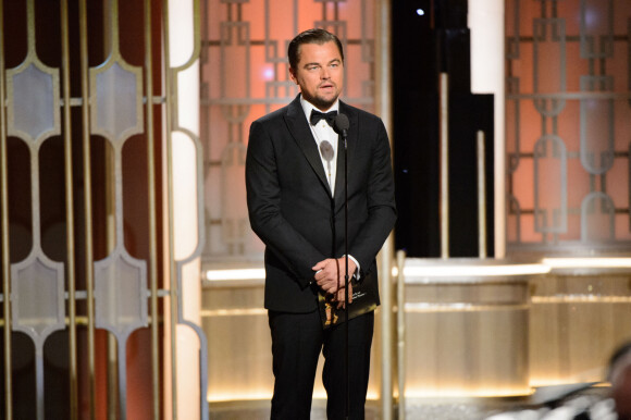 Leonardo DiCaprio lors de la 74e cérémonie annuelle des Golden Globe Awards à Beverly Hills, Los Angeles, le 8 janvier 2017. © HFPA/Zuma Press/Bestimage