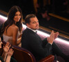 Leonardo DiCaprio et sa compagne Camilla Morrone au premier rang du Dolby Theatre lors de la cérémonie des Oscars 2020, le 9 février 2020 à Los Angeles.