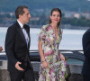 Charlotte Casiraghi et son compagnon Gad Elmaleh - Arrivées pour la soirée de mariage de Pierre Casiraghi et Beatrice Borromeo au château Rocca Angera (château appartenant à la famille Borromeo) à Angera sur les Iles Borromées, sur le Lac Majeur, le 1er août 2015. 