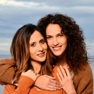 Fabienne Carat et Linda Hardy durant le tournage du double épisode final de "Section de recherches" à Nice, diffusé sur TF1. © Bruno Bebert / Bestimage 