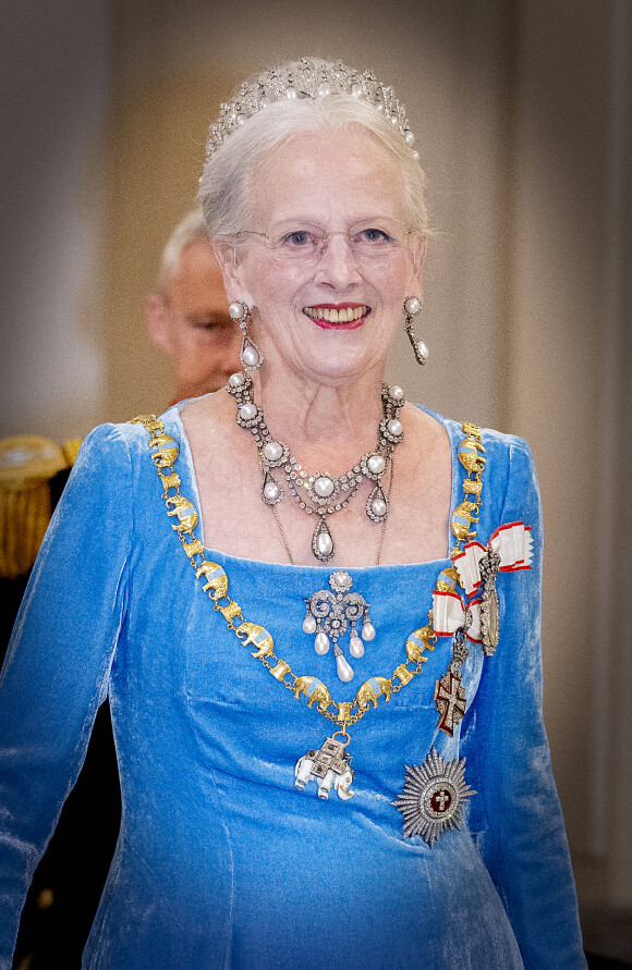 La reine Margrethe II de Danemark - Dîner de gala au château de Christiansborg pour les invités étrangers et les représentants du Danemark officiel dans le cadre des célébrations du 50ème jubilé de la reine du Danemark le 11 septembre 2022. 