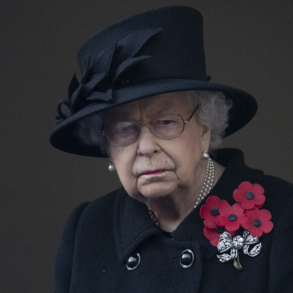 La reine Elisabeth II d'Angleterre lors de la cérémonie de la journée du souvenir (Remembrance Day) à Londres le 8 novembre 2020. 
