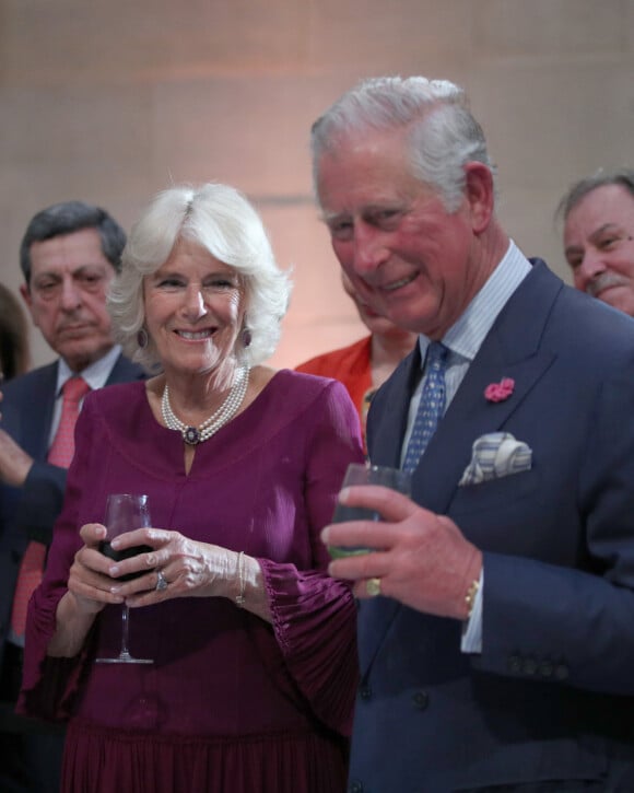 Le prince Charles, prince de Galles, et Camilla Parker Bowles, duchesse de Cornouailles, assistent à la célébration du 150ème anniversaire de l'agence "Press Assocation (PA)" à Londres, le 16 mai 2018.