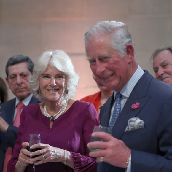 Le prince Charles, prince de Galles, et Camilla Parker Bowles, duchesse de Cornouailles, assistent à la célébration du 150ème anniversaire de l'agence "Press Assocation (PA)" à Londres, le 16 mai 2018.