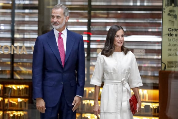 Le roi Felipe d'Espagne et la reine Letizia lors de la cérémonie d'ouverture de "L'année Picasso" pour le 50ème anniversaire de sa mort à Madrid le 12 septembre 2022. 