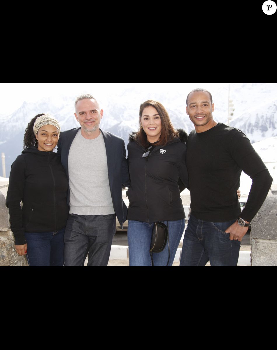 Yaëlle Trulès, Stéphane Meunier réalisateur, Lola Dewaere, Nathan Dellemme pour OPJ - Rendez-vous avec les actrices et acteurs de la 24ème édition du festival Tv de Luchon le 12 février 2022. © Christophe Aubert / Bestimage