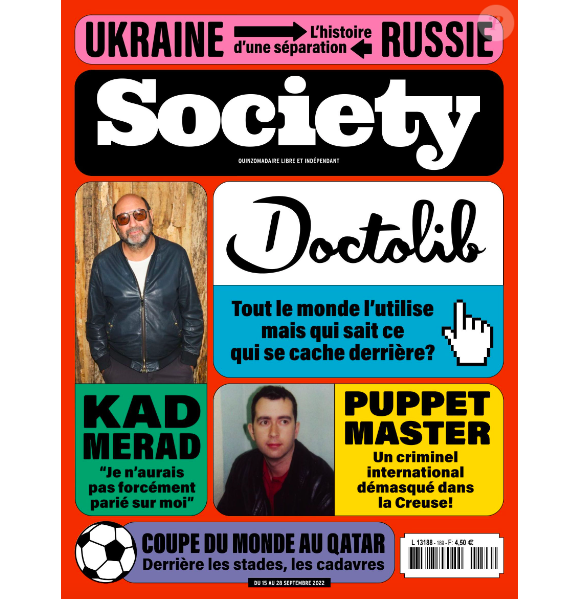 Couverture du magazine "Society" du jeudi 15 septembre 2022