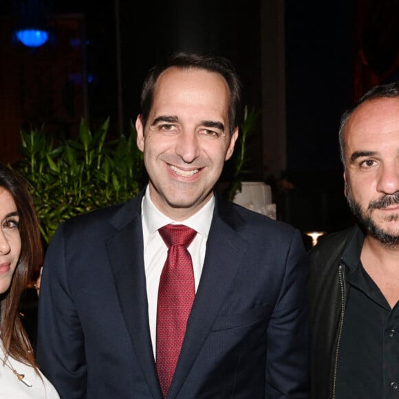 Exclusif - Reem Kherici, David Bizet (Chef Executif de l'Hôtel The Peninsula Paris), François-Xavier Demaison - Soirée pour la réouverture du restaurant gastronomique "LiLi" de l'hôtel "The Peninsula Paris" à Paris le 15 septembre 2022. © Rachid Bellak/Bestimage 